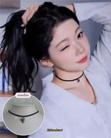 [Aespa Winter Necklace] Vintage Heart Locket Choker Necklace - Silver ver.