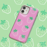 I Like Strawberries Pink Epoxy Silver Bumper