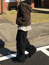 Down Lining Corduroy Wide Pants