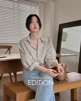 [MADE] Stripe tie blouse