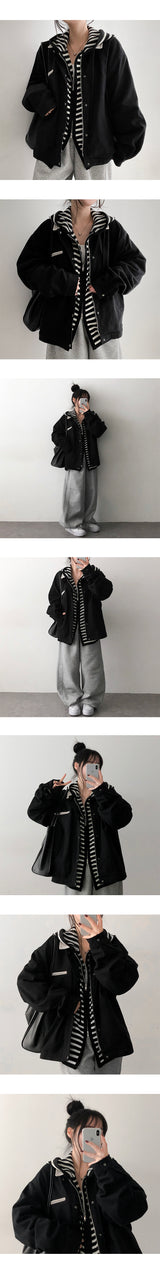 Kai Boxy Two Way Dangara Knit Hooded Zip-Up