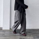 Washed Multi-Button Wide Pants
