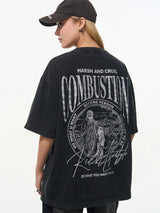 コンバスションウォッシュドプリンティドTシャツ