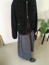 Vintage check long skirt