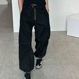 FRONT ZIP CARGO PANTS BLACK