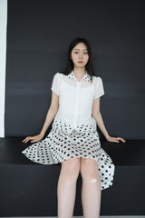 ドットカラーシアーブラウス (WHITE)