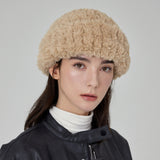 VARZAR Safety Pin Fur Beanie / Beige