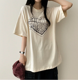 Face Heart Boxy Fit Short Sleeve T-shirt