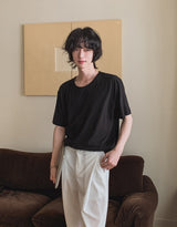 [LANARCH] ベーシックUネック半袖Tシャツ