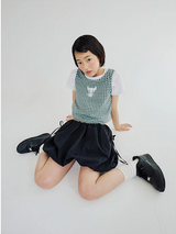 CAT MONSTER CHECK SLEEVELESS