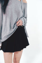 Knit Tie Long Sleeve Set Gray