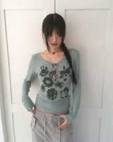 ボントフラワーシアーTシャツ