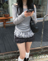 Ribbon dot cancan shorts