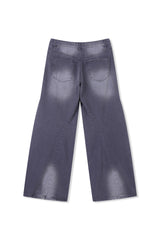 Button-fly wide denim pants