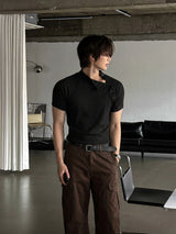 LMN Side Button Muscle Fit Short-Sleeve Knit (3 colors)