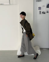 Button shirred back ribbon wrinkle sailor cap