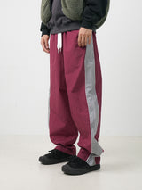 Piping mix-color nylon pants 3color