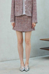 CHERISH TWEED SKIRT PANTS / RED
