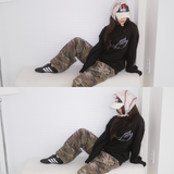 カモカジュアルバンディングストレートパンツ