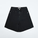 3RD リオーダーヒップポケット刺繍ブラックデニムショーツ ロング code 25106