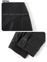 High-End Leather Warm Pocket Half Coat