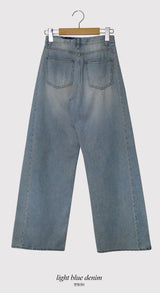 MR Washed Denim Wide Pants