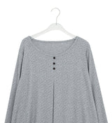 26SS★ [BAONHAUS] ラテ フラワー オーバー ロングスリーブ Tシャツ