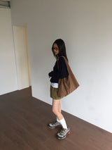 Hopper Suede Shoulder Bag (2color)