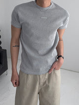 PD Ribbed Muscle Fit Short Sleeve T-Shirt (3C)