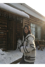 Style Hooded Wool Suede Coat