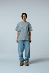EEERRR Distorted logo over-crop fit T-shirt (Melange)