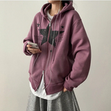 Suffle Star Vintage Two-Way Hooded Zip-Up