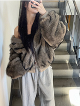 [Unisex] Fur 2way hood zip up(4color)