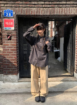 [unisex] ミルパブチェックオーバーシャツ