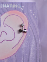 Surgical steel ブラックリボンピアス