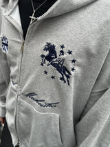 West semi-cropped zip-up hoodie