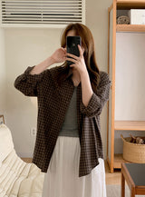 #Classic Unique Pocket Check Overfit Shirt (3color)