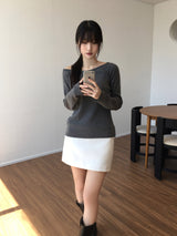 Rust Low-Rise Mini Skirt (2 colors)