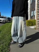 Naughty Stripe Balloon Denim Pants 2C