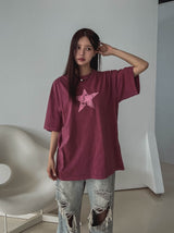 Vintage Star Pigment Short-Sleeved T-shirt
