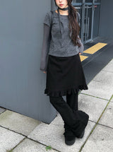 Leon Frill Midi Banding Skirt