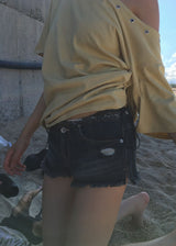 ROUGH LOW DENIM SHORTS