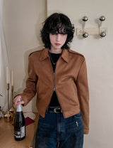 Clun Epaulette Suede Jacket