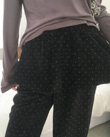Henny dot velvet frill skirt pants
