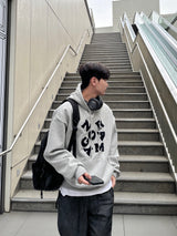 Alphabet embroidered Hooded