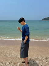 Lur linen denim bermuda pants