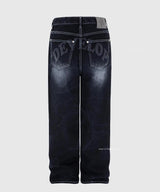 Edge Backprint Wide Denim Pants
