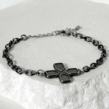 ss-Riversivle symbol cross bracelet_black