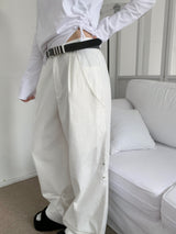  Motion 2WAY Snap Pintuck Wide Banding Long Pants (4 colors)