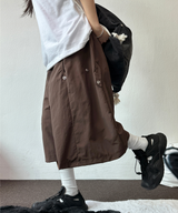 HIGH QUALITY💜SNAP NYLON BERMUDA PANTS 💚🤍🤎🖤6COLOR